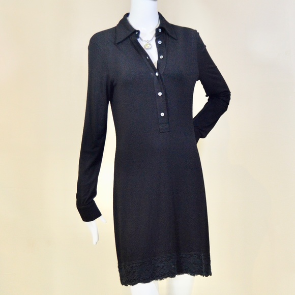 Black Shirt Lace Formal Dress Made in Italy ๐ฎ๐น - Picture 3 of 15